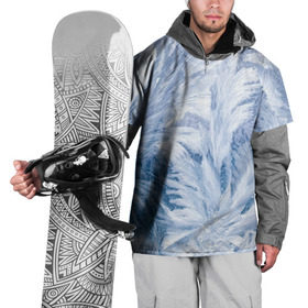 Накидка на куртку 3D с принтом Морозные узоры в Белгороде, 100% полиэстер |  | frost | happy | new | year | год | иней | мороз | новогодние | новый | снег