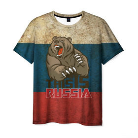 Мужская футболка 3D с принтом This is Russia в Белгороде, 100% полиэфир | прямой крой, круглый вырез горловины, длина до линии бедер | медведь | мишка | патриот | патриотизм | россия | руский | рф | страна | ярусский