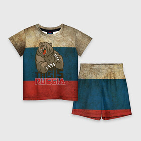 Детский костюм с шортами 3D с принтом This is Russia в Белгороде,  |  | Тематика изображения на принте: медведь | мишка | патриот | патриотизм | россия | руский | рф | страна | ярусский