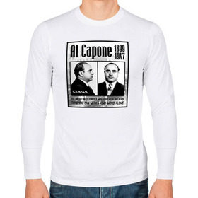 Мужской лонгслив хлопок с принтом Аль Капоне в Белгороде, 100% хлопок |  | al capone | аль капоне | гангстер | мафия | чикаго