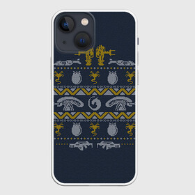 Чехол для iPhone 13 mini с принтом Новогодний свитер Чужой в Белгороде,  |  | alien | new year | новогодний