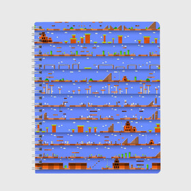 Тетрадь с принтом Super Mario world в Белгороде, 100% бумага | 48 листов, плотность листов — 60 г/м2, плотность картонной обложки — 250 г/м2. Листы скреплены сбоку удобной пружинной спиралью. Уголки страниц и обложки скругленные. Цвет линий — светло-серый
 | nintendo | марио | нинтендо