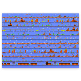 Поздравительная открытка с принтом Super Mario world в Белгороде, 100% бумага | плотность бумаги 280 г/м2, матовая, на обратной стороне линовка и место для марки
 | Тематика изображения на принте: nintendo | марио | нинтендо