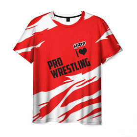 Мужская футболка 3D с принтом НФР: I Love Pro Wrestling в Белгороде, 100% полиэфир | прямой крой, круглый вырез горловины, длина до линии бедер | danger zone | iwf | wrestling | нфр | опасная зона | реслинг | рестлинг