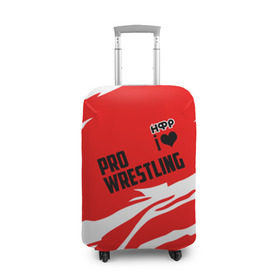 Чехол для чемодана 3D с принтом НФР: I Love Pro Wrestling в Белгороде, 86% полиэфир, 14% спандекс | двустороннее нанесение принта, прорези для ручек и колес | danger zone | iwf | wrestling | нфр | опасная зона | реслинг | рестлинг