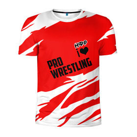 Мужская футболка 3D спортивная с принтом НФР: I Love Pro Wrestling в Белгороде, 100% полиэстер с улучшенными характеристиками | приталенный силуэт, круглая горловина, широкие плечи, сужается к линии бедра | danger zone | iwf | wrestling | нфр | опасная зона | реслинг | рестлинг
