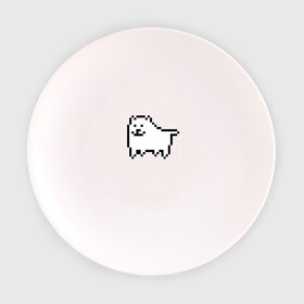 Тарелка 3D с принтом Undertale game  doge в Белгороде, фарфор | диаметр - 210 мм
диаметр для нанесения принта - 120 мм | Тематика изображения на принте: dog | андертейл | подземелье | собака