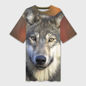 Платье-футболка 3D с принтом Волк в Белгороде,  |  | волк | волки | волчата | волчонок | хищник