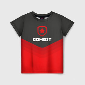 Детская футболка 3D с принтом Gambit Gaming Uniform в Белгороде, 100% гипоаллергенный полиэфир | прямой крой, круглый вырез горловины, длина до линии бедер, чуть спущенное плечо, ткань немного тянется | Тематика изображения на принте: counter strike | cs go | gambit | swat | terrorist | гамбит | контр страйк | кс го | спецназ