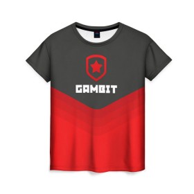 Женская футболка 3D с принтом Gambit Gaming Uniform в Белгороде, 100% полиэфир ( синтетическое хлопкоподобное полотно) | прямой крой, круглый вырез горловины, длина до линии бедер | Тематика изображения на принте: counter strike | cs go | gambit | swat | terrorist | гамбит | контр страйк | кс го | спецназ