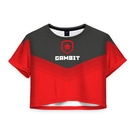 Женская футболка 3D укороченная с принтом Gambit Gaming Uniform в Белгороде, 100% полиэстер | круглая горловина, длина футболки до линии талии, рукава с отворотами | counter strike | cs go | gambit | swat | terrorist | гамбит | контр страйк | кс го | спецназ