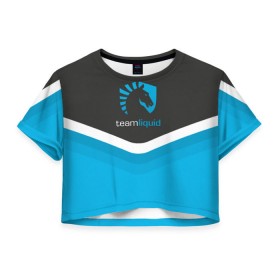 Женская футболка 3D укороченная с принтом Team Liquid Uniform в Белгороде, 100% полиэстер | круглая горловина, длина футболки до линии талии, рукава с отворотами | dota | ggwp | glhf | team | team liquid | дота | игра | тим ликвид | униформа