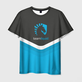 Мужская футболка 3D с принтом Team Liquid Uniform в Белгороде, 100% полиэфир | прямой крой, круглый вырез горловины, длина до линии бедер | dota | ggwp | glhf | team | team liquid | дота | игра | тим ликвид | униформа
