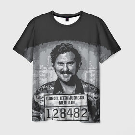 Мужская футболка 3D с принтом Pablo Escobar в Белгороде, 100% полиэфир | прямой крой, круглый вырез горловины, длина до линии бедер | пабло | эскобар