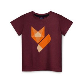 Детская футболка хлопок с принтом Лиса минимализм в Белгороде, 100% хлопок | круглый вырез горловины, полуприлегающий силуэт, длина до линии бедер | fox