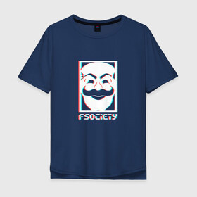 Мужская футболка хлопок Oversize с принтом F society в Белгороде, 100% хлопок | свободный крой, круглый ворот, “спинка” длиннее передней части | fsociety | mister | mr | robot | society | мистер | робот