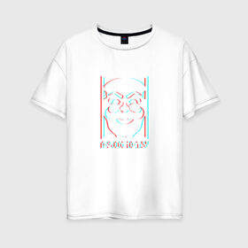 Женская футболка хлопок Oversize с принтом F society в Белгороде, 100% хлопок | свободный крой, круглый ворот, спущенный рукав, длина до линии бедер
 | fsociety | mister | mr | robot | society | мистер | робот