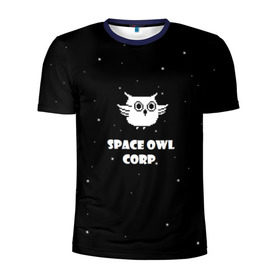 Мужская футболка 3D спортивная с принтом Космическая сова в Белгороде, 100% полиэстер с улучшенными характеристиками | приталенный силуэт, круглая горловина, широкие плечи, сужается к линии бедра | астрономия звезды космос сова
