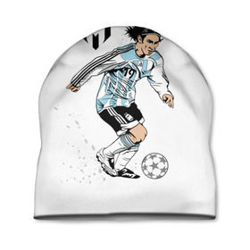 Шапка 3D с принтом Messi в Белгороде, 100% полиэстер | универсальный размер, печать по всей поверхности изделия | Тематика изображения на принте: barselona | messi | аргентина | барселона | испания | месси | мяч | футбол
