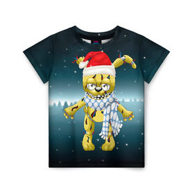 Детская футболка 3D с принтом Five Nights At Freddy`s в Белгороде, 100% гипоаллергенный полиэфир | прямой крой, круглый вырез горловины, длина до линии бедер, чуть спущенное плечо, ткань немного тянется | Тематика изображения на принте: fnaf | freddy | бонни | медведь | мишка | фнаф | фокси | фредди