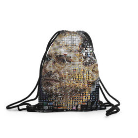 Рюкзак-мешок 3D с принтом Стив Джобс в Белгороде, 100% полиэстер | плотность ткани — 200 г/м2, размер — 35 х 45 см; лямки — толстые шнурки, застежка на шнуровке, без карманов и подкладки | steve jobs