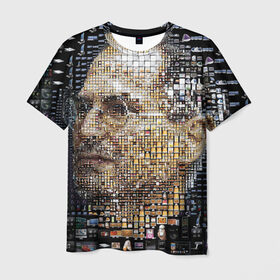 Мужская футболка 3D с принтом Стив Джобс в Белгороде, 100% полиэфир | прямой крой, круглый вырез горловины, длина до линии бедер | steve jobs