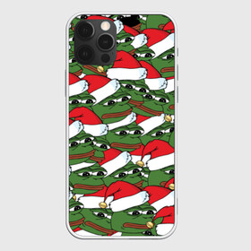 Чехол для iPhone 12 Pro с принтом Sad frog new year в Белгороде, силикон | область печати: задняя сторона чехла, без боковых панелей | Тематика изображения на принте: грустная | дед мороз | лягушка | пепе | санта