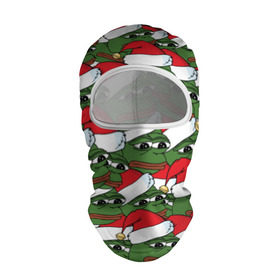 Балаклава 3D с принтом Sad frog new year в Белгороде, 100% полиэстер, ткань с особыми свойствами — Activecool | плотность 150–180 г/м2; хорошо тянется, но при этом сохраняет форму. Закрывает шею, вокруг отверстия для глаз кайма. Единый размер | грустная | дед мороз | лягушка | пепе | санта