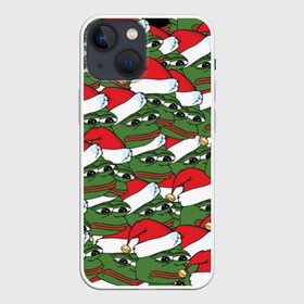 Чехол для iPhone 13 mini с принтом Sad frog new year в Белгороде,  |  | грустная | дед мороз | лягушка | пепе | санта