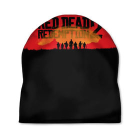 Шапка 3D с принтом Red Dead Redemption 2 в Белгороде, 100% полиэстер | универсальный размер, печать по всей поверхности изделия | Тематика изображения на принте: rdr | rdr2 | red dead redemption 2 | rockstar | дикий запад | ковбои