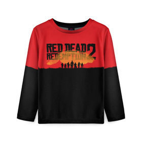 Детский лонгслив 3D с принтом Red Dead Redemption 2 в Белгороде, 100% полиэстер | длинные рукава, круглый вырез горловины, полуприлегающий силуэт
 | rdr | rdr2 | red dead redemption 2 | rockstar | дикий запад | ковбои