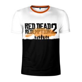 Мужская футболка 3D спортивная с принтом Red Dead Redemption 2 в Белгороде, 100% полиэстер с улучшенными характеристиками | приталенный силуэт, круглая горловина, широкие плечи, сужается к линии бедра | rdr | rdr2 | red dead redemption 2 | rockstar | дикий запад | ковбои