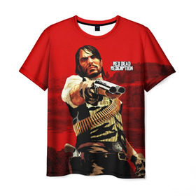 Мужская футболка 3D с принтом Red Dead Redemption в Белгороде, 100% полиэфир | прямой крой, круглый вырез горловины, длина до линии бедер | rdr | rdr2 | red dead redemption 2 | rockstar | дикий запад | ковбои