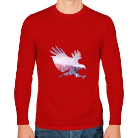 Мужской лонгслив хлопок с принтом орел зима в Белгороде, 100% хлопок |  | деревья | зима | облака | орел | птица | снег | солнце