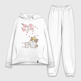 Женский костюм хлопок Oversize с принтом cats в Белгороде,  |  | cat | sakura | tmblr | tumbler | кошка | сакура