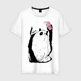 Мужская футболка хлопок с принтом panda в Белгороде, 100% хлопок | прямой крой, круглый вырез горловины, длина до линии бедер, слегка спущенное плечо. | Тематика изображения на принте: dd | drop dead | dropdead | milk | milkshake | panda | tmblr | tumbler