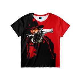 Детская футболка 3D с принтом Стрелок в Белгороде, 100% гипоаллергенный полиэфир | прямой крой, круглый вырез горловины, длина до линии бедер, чуть спущенное плечо, ткань немного тянется | Тематика изображения на принте: выстрел | ковбой | оружие | пистолет | револьвер | силовые структуры | стрелять