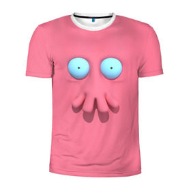 Мужская футболка 3D спортивная с принтом Доктор Зойдберг в Белгороде, 100% полиэстер с улучшенными характеристиками | приталенный силуэт, круглая горловина, широкие плечи, сужается к линии бедра | Тематика изображения на принте: будущее | врач | краб | лицо | розовый | фантастика | футурама | щупальца