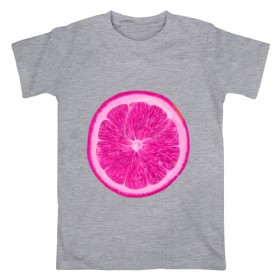 Мужская футболка хлопок с принтом Розовый лимон в Белгороде, 100% хлопок | прямой крой, круглый вырез горловины, длина до линии бедер, слегка спущенное плечо. | еда | кислый | лимон | розовый цвет | фрукт