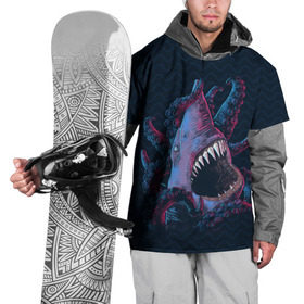 Накидка на куртку 3D с принтом Underwater Fight в Белгороде, 100% полиэстер |  | акула | осьминог