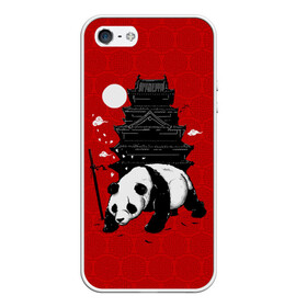 Чехол для iPhone 5/5S матовый с принтом Panda Warrior в Белгороде, Силикон | Область печати: задняя сторона чехла, без боковых панелей | japan | panda | панда
