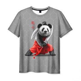 Мужская футболка 3D с принтом Master Panda в Белгороде, 100% полиэфир | прямой крой, круглый вырез горловины, длина до линии бедер | Тематика изображения на принте: ninja | panda | ниндзя | панда