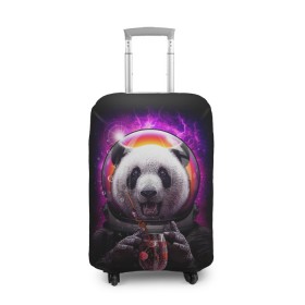 Чехол для чемодана 3D с принтом Panda Cosmonaut в Белгороде, 86% полиэфир, 14% спандекс | двустороннее нанесение принта, прорези для ручек и колес | bear | galaxy | panda | space | star | астронавт | галактика | звезда | космонавт | космос | медведь | панда