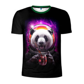 Мужская футболка 3D спортивная с принтом Panda Cosmonaut в Белгороде, 100% полиэстер с улучшенными характеристиками | приталенный силуэт, круглая горловина, широкие плечи, сужается к линии бедра | bear | galaxy | panda | space | star | астронавт | галактика | звезда | космонавт | космос | медведь | панда