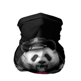Бандана-труба 3D с принтом Donut Panda в Белгороде, 100% полиэстер, ткань с особыми свойствами — Activecool | плотность 150‒180 г/м2; хорошо тянется, но сохраняет форму | Тематика изображения на принте: bear | donut | panda | police | коп | медведь | панда | пончик