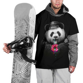 Накидка на куртку 3D с принтом Donut Panda в Белгороде, 100% полиэстер |  | Тематика изображения на принте: bear | donut | panda | police | коп | медведь | панда | пончик