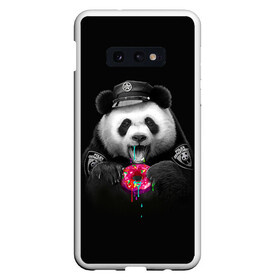 Чехол для Samsung S10E с принтом Donut Panda в Белгороде, Силикон | Область печати: задняя сторона чехла, без боковых панелей | bear | donut | panda | police | коп | медведь | панда | пончик