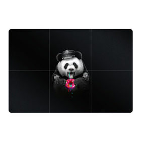 Магнитный плакат 3Х2 с принтом Donut Panda в Белгороде, Полимерный материал с магнитным слоем | 6 деталей размером 9*9 см | Тематика изображения на принте: bear | donut | panda | police | коп | медведь | панда | пончик