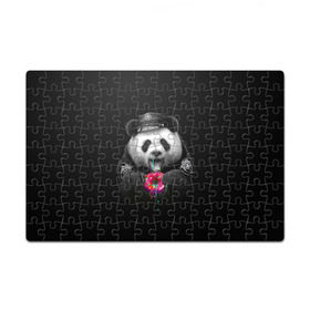 Пазл магнитный 126 элементов с принтом Donut Panda в Белгороде, полимерный материал с магнитным слоем | 126 деталей, размер изделия —  180*270 мм | bear | donut | panda | police | коп | медведь | панда | пончик