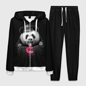 Мужской костюм 3D с принтом Donut Panda в Белгороде, 100% полиэстер | Манжеты и пояс оформлены тканевой резинкой, двухслойный капюшон со шнурком для регулировки, карманы спереди | Тематика изображения на принте: bear | donut | panda | police | коп | медведь | панда | пончик